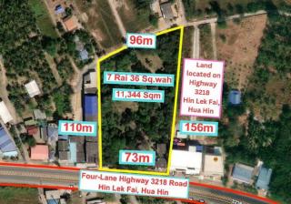 DSL-067 ขาย ที่ดิน ที่ดิน หินเหล็กไฟ หัวหิน ประจวบคีรีขันธ์ 7 ไร่ 2836 ตร.วา ประจวบคีรีขันธ์    17500000 บาท ใกล้กับ ห่างจากสี่แยกบายพาสหัวหิน สามารถเชื่อมไปถนนชะอำ-ปราณบุรี 3.4 กม