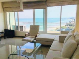 For sale Baan Hansa Huahin Condominium (บ้านหรรษา คอนโดมิเนียม) Beachfront condominium with sea view and mountain view  at big space balcony