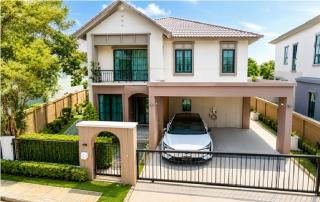 บ้านเดี่ยวสไตล์โมเดิร์น 4 นอน ราชพฤกษ์-345 โรบินสันไลฟ์สไตล์ ราชพฤกษ์ 1.05กม.  4 น้ำ รพ.ปากเกร็ด 2 1.2 กม. 54 ตร.ว.200 ตร.ม. 5 แอร์